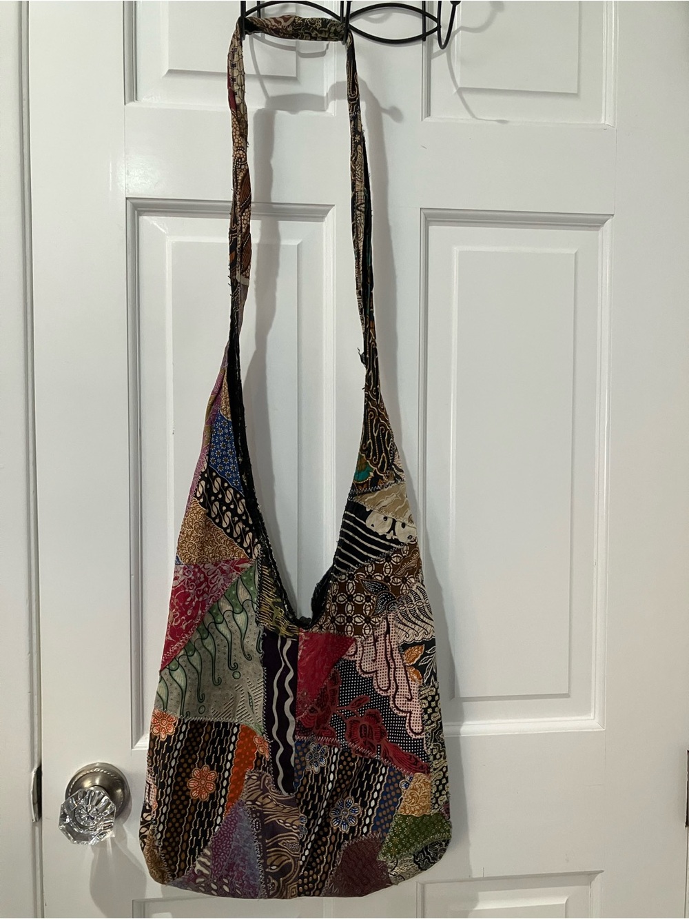 Boho Style Multicolor Patchwork Crossbody Bag / Tote - Picture 4 of 4